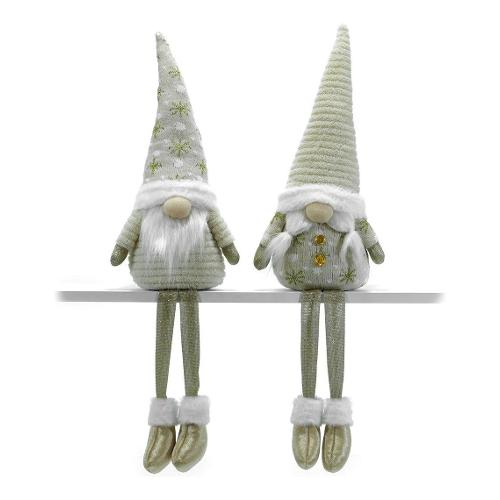 General Trade Gnomo seduto bianco e oro colore assortito (63 cm) 421708