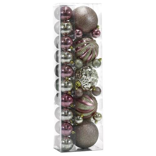 General Trade Set palline albero Natale (41pz) Plastica Rosa mix Assortito 490547