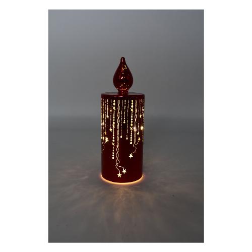 Pre Qu' Italia Candela led (7,5x19,5cm) Stelle traforate effetto flash Oro D3857