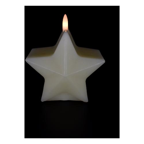Pre Qu' Italia Candela led (11cm) Stella fiamma con timer CHRISTMAS Avorio D3905