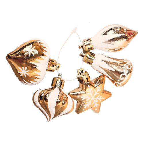 Pre Qu' Italia Decoro Set 5 Forme Natale Oro con neve Assortito (5 cm) B4628