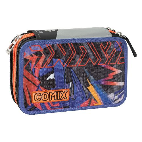 Comix Astuccio triplo scomparto accessoriato FLASH Assortito 71354 36 colori con penne e accessori