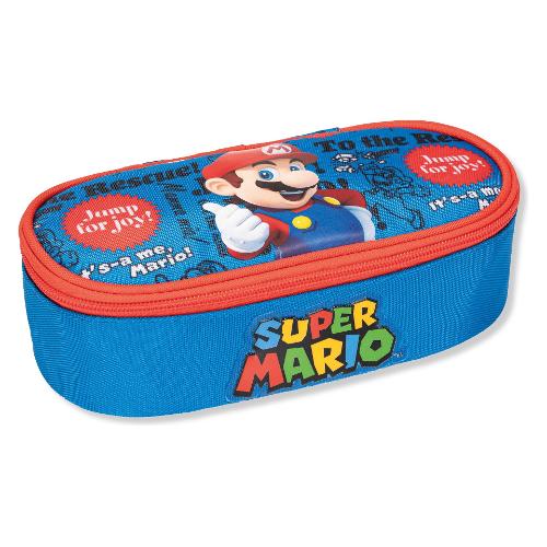 Franco Cosimo Panini Astuccio round con portapenne (22x9,5x6cm) SUPERMARIO Blu e Rosso 70001CO