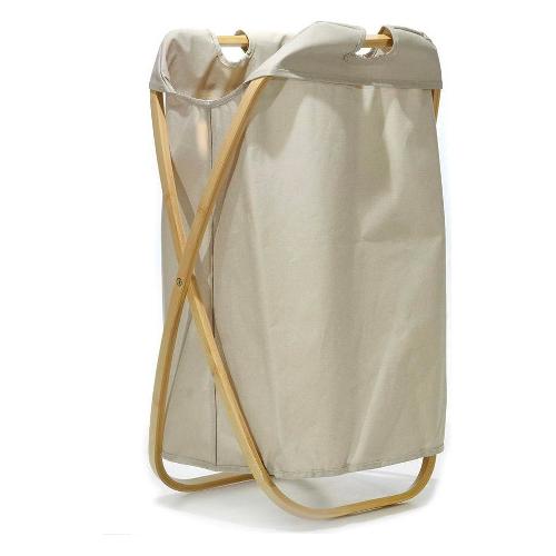 General Trade Porta biancheria Bamboo (46x36x72cm) pieghevole Crema 605328
