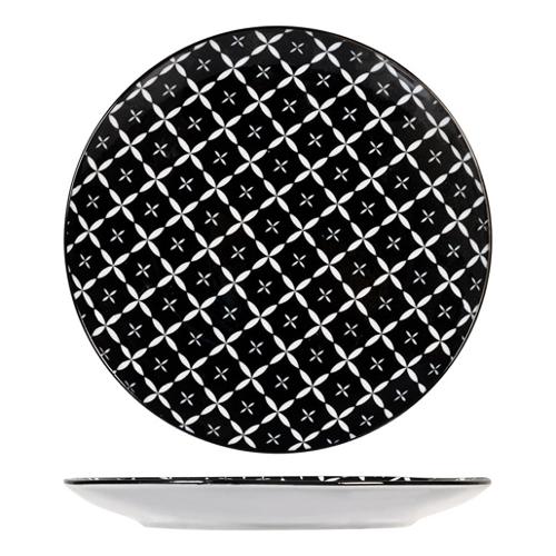 H&H Piatto frutta Porcellana (19cm) DAKAR Bianco e Nero 9184903