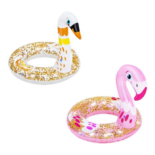 Bestway Salvagente Fenicottero o Cigno glitterato (56x45x47cm) Assortito 36306