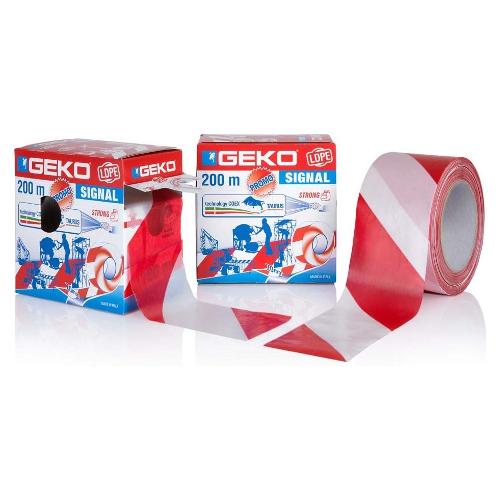 Geko Nastro segnaletico non adesivo bicolore 7cm x 200m SIGNAL PROMO Bianco e Rosso 200 25