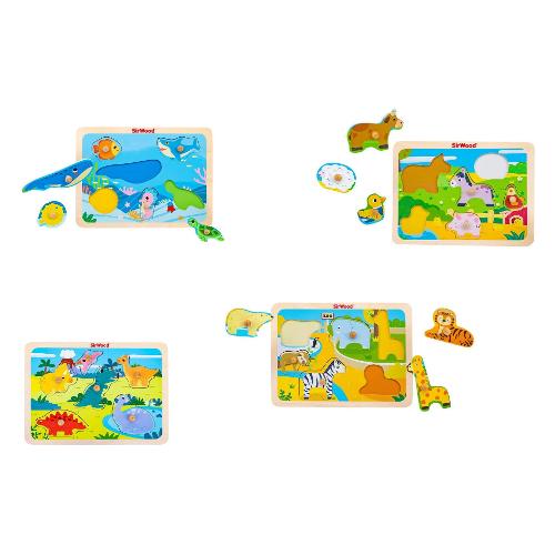 Globo Puzzle Animali Legno SIR WOOD Assortito 41701