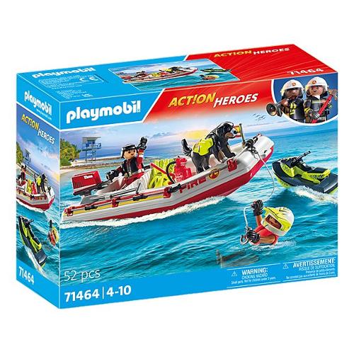 Playmobil Gommone dei pompieri e acquascooter ( 52 pz ) ACTION HEROES 4-10a 71464