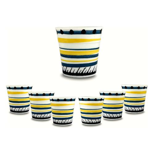 Ar.Ca. Set tazzine caffè 6 pz APULIA Blu e Giallo 70237
