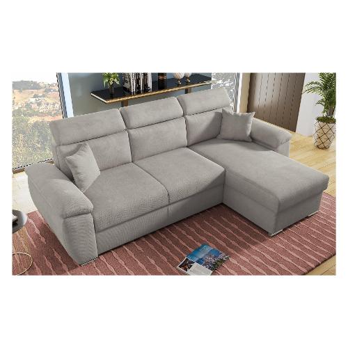 Mebel COMO II Divano letto 3 posti penisola reversibile Giulia 9702 grigio chiaro