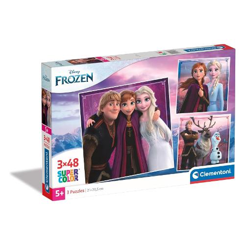 Clementoni Puzzle 3 x 48 pz Super Color 5a+ (26,8x18,3cm) DISNEY FROZEN 25306