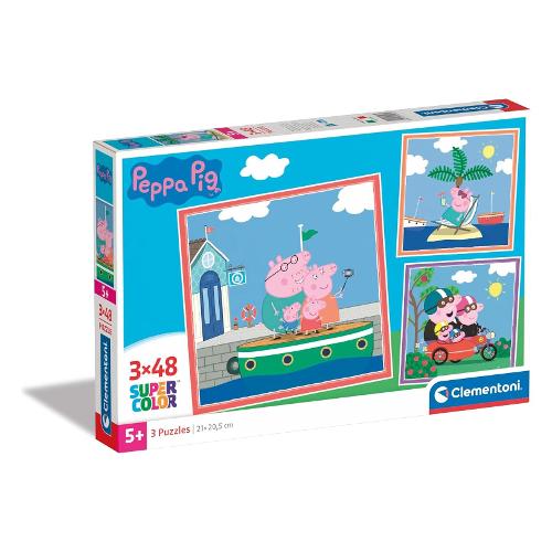 Clementoni Puzzle 3 x 48 pz Tris Supercolor 5a+ (26,8x18,3cm) PEPPA PIG 25293