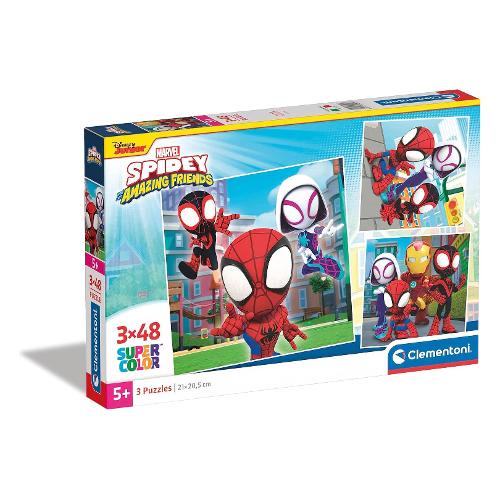 Clementoni Puzzle 3 x 48 pz Tris Supercolor 5a+ (26,8x18,3cm) MARVEL SPIDEY 25294