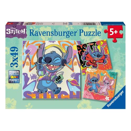 Ravensburger Puzzle 3x49 pz 5a+ (18x18cm) DISNEY STITCH Assortito 12001070
