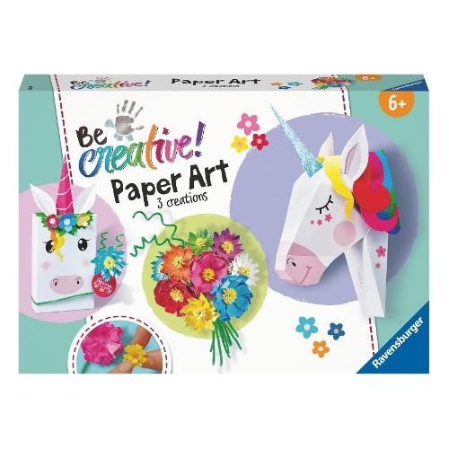 Ravensburger Paper Art 3 Creations Flowers & Unicorn BE CREATIVE 23541