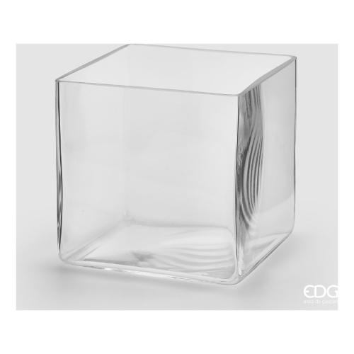 Edg Vaso Vetro (20x20x20cm) Cubo Trasparente 101171 00