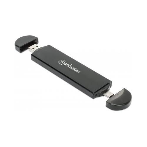 Manhattan Box esterno hard disk M.2 PCIe e SATA USB C e USB A Black I CASE USB31C NGFFM2