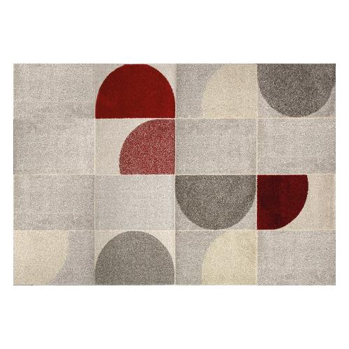 Olivo Tappeti Tappeto ART Half moon red grey (220x150cm)