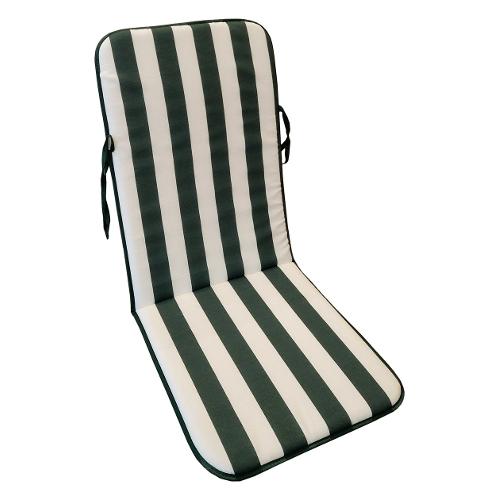 Olibò Cuscino alto misto cotone Riga verde Non sfoderabile