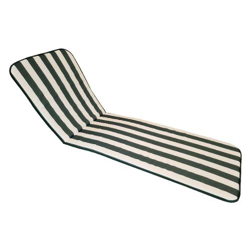 Olibò Cuscino lettino misto cotone Riga verde (58x188x3cm) Non sfoderabile