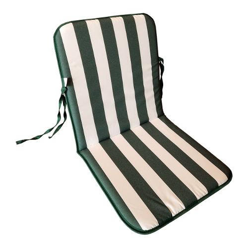 Olibò Cuscino basso misto cotone Riga verde Non sfoderabile