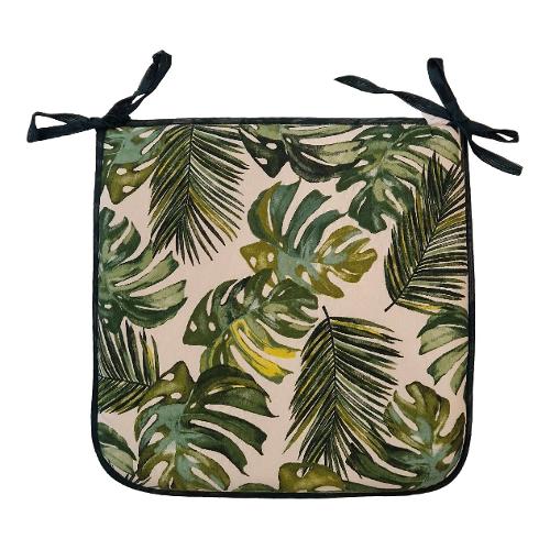 Olibò Cuscino seduta misto cotone Bahamas verde (40x40x3,5cm) Non sfoderabile
