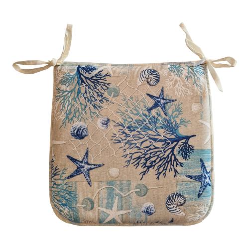Olibò Cuscino seduta misto cotone Oceano azul (40x40x3,5cm) Non sfoderabile