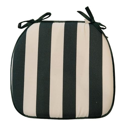 Olibò Cuscino seduta misto cotone Riga verde (42x39x3,5cm) Non sfoderabile
