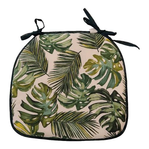 Olibò Cuscino seduta misto cotone Bahamas verde (42x39x3,5cm) Non sfoderabile