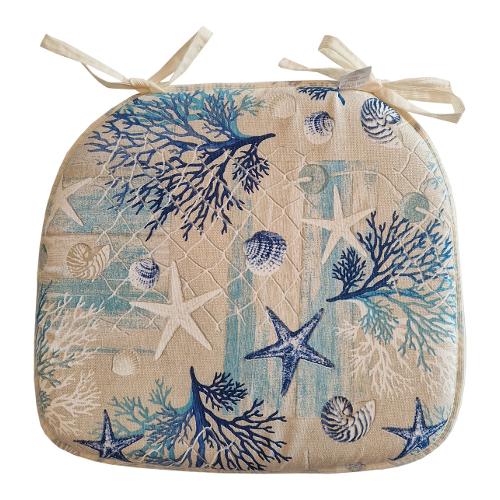 Olibò Cuscino seduta misto cotone Oceano azul (42x39x3,5cm) Non sfoderabile