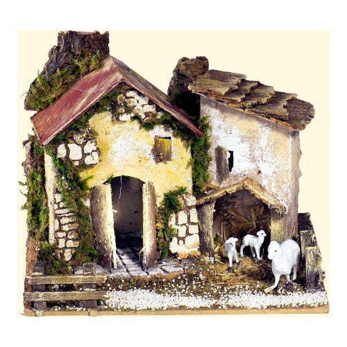 Rossi Rosa Casetta presepe Casolare Assortito (20x14x16 cm) 11514S