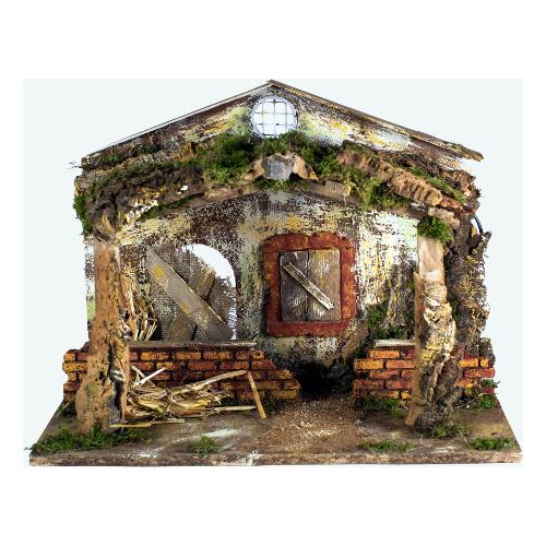 Rossi Rosa Capanna natività (42x19x30 cm) Con luce 87446