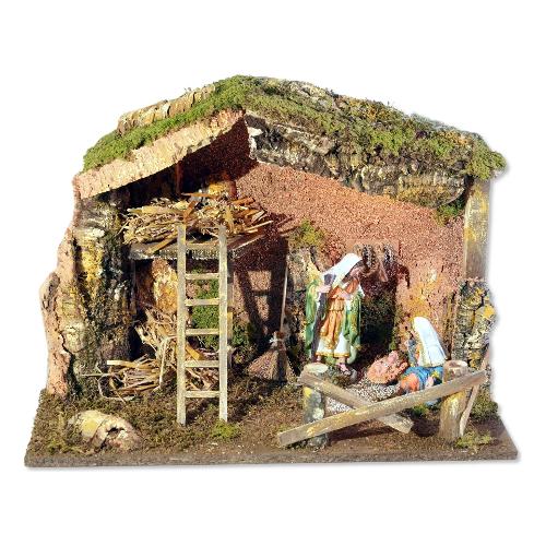 Rossi Rosa Capanna natività (50x26x36 cm) Con luce 82511