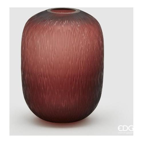 Edg Vaso Vetro (29x40cm) rigato Rosa antico 104579 530