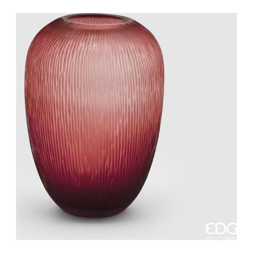 Edg Vaso Vetro (24x34cm) rigato Rosa antico 104584 530