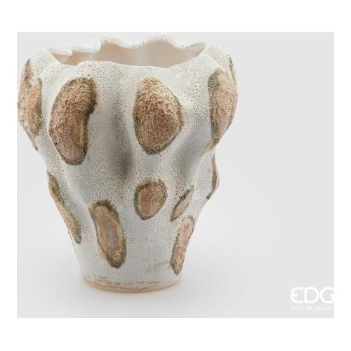 Edg Vaso Ceramica (30x31cm) MACULA Bianco e Nocciola 018329 270