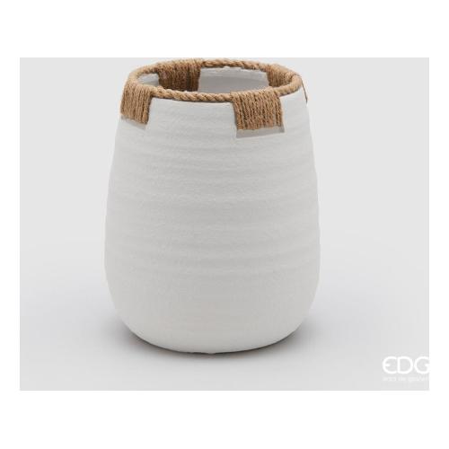 Edg Vaso Terracotta (19x24cm) Con corda intrecciata TERRA Bianco 017573 100