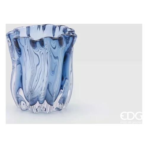 Edg Vaso Vetro (15,5x17cm) FLUIDO Blu 1100342 A80
