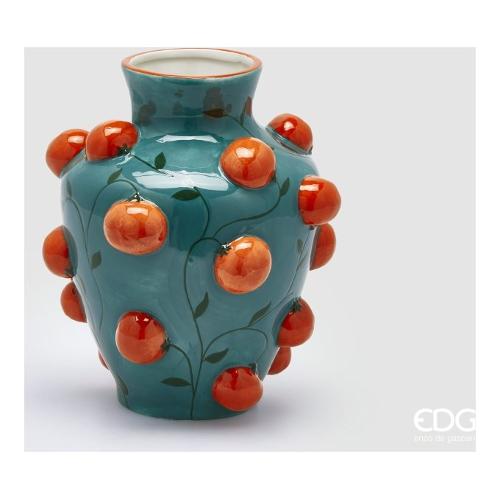 Edg Vaso Ceramica (22x26cm) Anfora ARANCE Blu e Arancio 1100290 A399