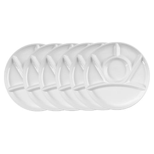 H&H Set piatti fonduta Ceramica 6 pz (26cm) Bianco 7069901