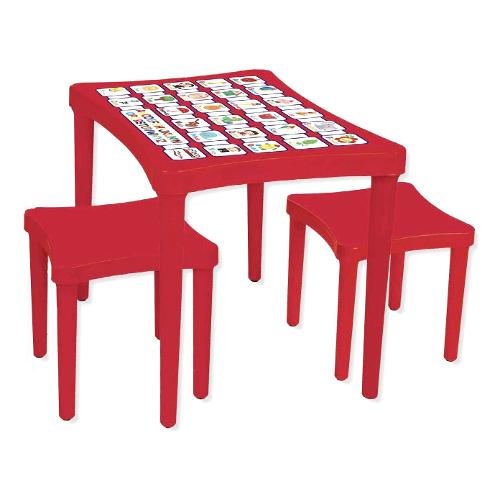 Biemme by Bcs Tavolino con coppia sgabelli Rosso 2097 R