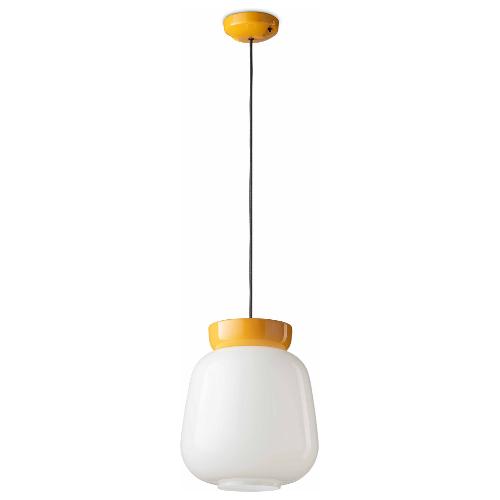 Ferroluce Sospensione CORCOVADO Giallo e Bianco latte (29x154cm) C2742 GLT 1 luce - E27 - Max 53W
