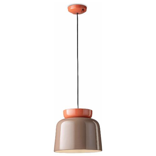 Ferroluce Sospensione CORCOVADO Arancio pokè e Moka (27,5x145cm) C2744 APM 1 luce - E27 - Max 53W