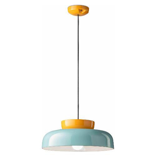 Ferroluce Sospensione MARACANA Giallo e Azzurro (37x135cm) C2745 IAZ 1 luce - E27 - Max 53W