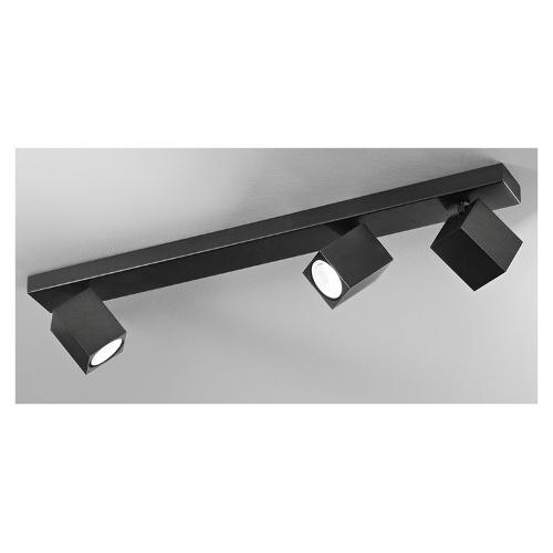 Perenz Set faretti spot ODDY Nero opaco (64x12,5x6cm) 10S48172 N 3 luci - GU10 - Max 150W