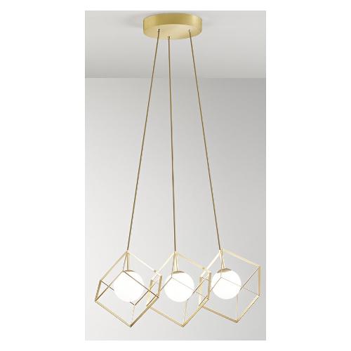 Perenz Sospensione CUBE Oro opaco (45x200cm) 10S48146 OR 3 luci - G9 - Max 84W