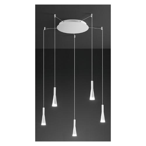 Perenz Sospensione CONE Bianco opaco (274cm) 10S48208 B LC 5 luci - LED - Max 35W