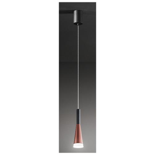 Perenz Sospensione CONE Oro rosa e Nero opaco (5,6x278cm) 10S48206 N LC 1 luce - LED - Max 7W