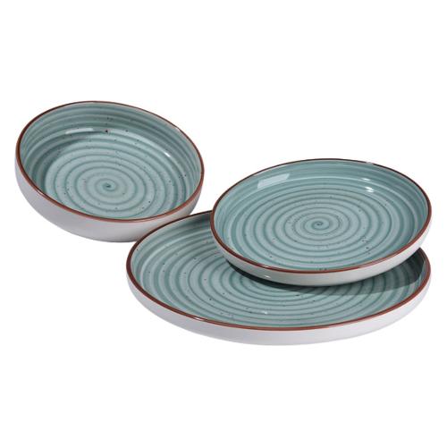 Amicasa Servizio piatti Stoneware 18 pz VERTIGO Verde Art 26